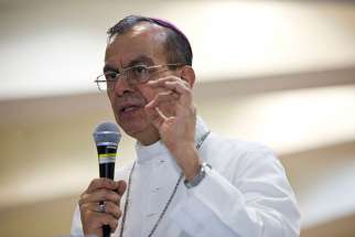  Cardinal-designate Gregorio Rosa Chavez, auxiliary bishop of San Salvador, El Salvador, pictured in a 2015 photo, is one of five new cardinals Pope Francis will create at a June 28 consistory.