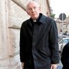 Cardinal Sean Brady of Armagh, Northern Ireland, arrives at the Pontifical Gregorian University ahead of a news conference in downtown Rome Feb. 9. The cardinal was attending a four-day symposium called &quot;Toward Healing and Renewal.&quot; 