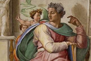 The prophet Isaiah, fresco painted by Michelangelo (1475-1564), Sistine Chapel Ceiling (1508-1512) Rome, Vatican