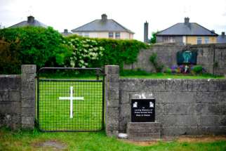 The entrance to the site of a burial site at the former Mother and Baby home in Tuam, County Galway, Ireland is seen in this 2014 file photo. The Mother and Baby Homes Commission of Investigation is probing how unmarried mothers and their babies were treated between 1922 and 1998 at 18 state-regulated institutions, many of them run by religious orders.