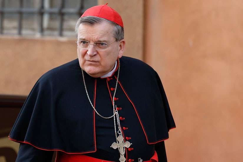 Cardinal Raymond L. Burke, then-prefect of the Supreme Court of the Apostolic Signature, arrives for a session of the extraordinary Synod of Bishops on the family at the Vatican Oct. 14. The Vatican announced Nov. 8 that Pope Francis has removed Cardinal Burke as head of the Vatican&#039;s highest court and named him to a largely ceremonial post. He will now serve as cardinal patron of the Knights and Dames of Malta. 