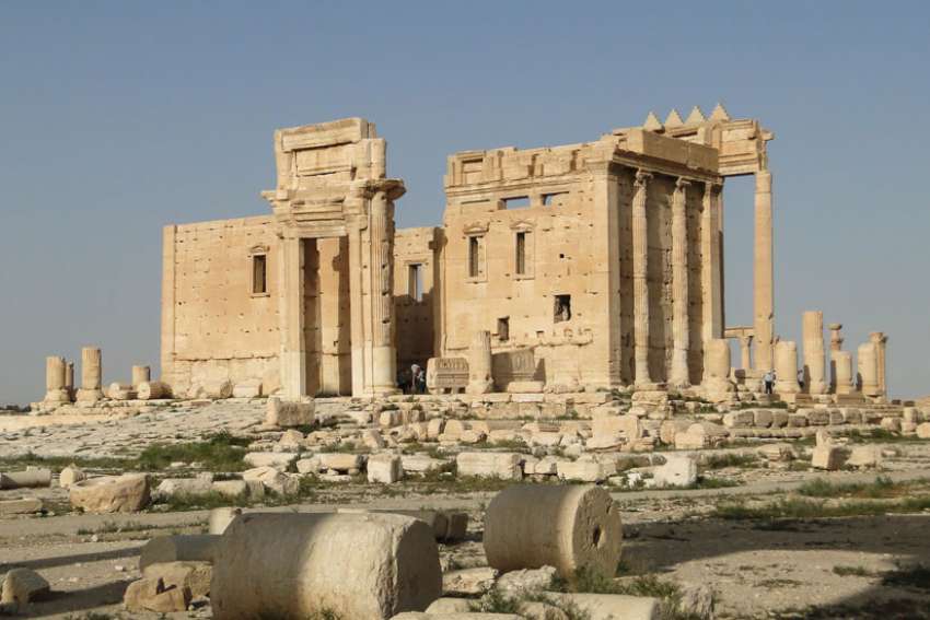 The Temple of Bel as seen at Palmyra, Syria, a city that was taken and occupied by the Islamic State in 2015.