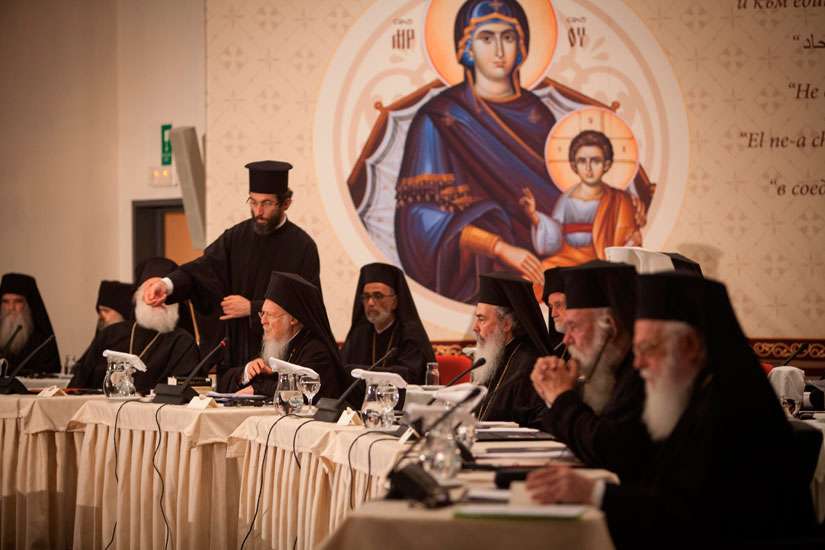 Patriarchs attend the opening session of Great and Holy Council of the Orthodox Church in Chania on the Greek island of Crete June 20. Although intended to be the first council of all the Orthodox churches in more than a millennium, the gathering opened with the absence of representatives from four Orthodox churches.
