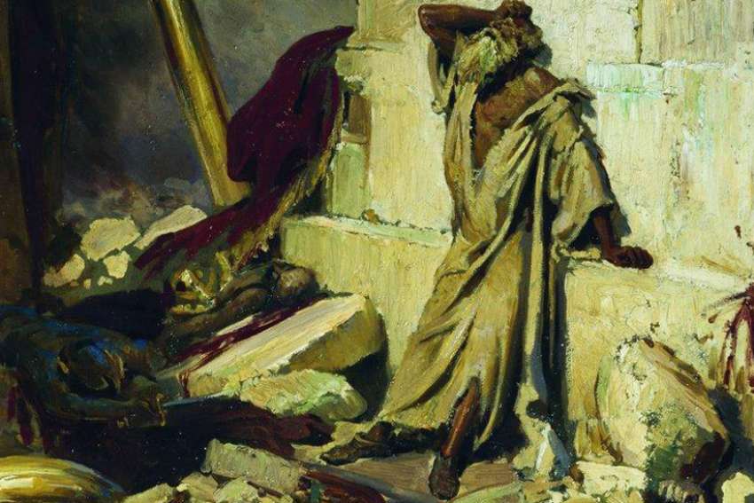 &quot;Cry of prophet Jeremiah on the Ruins of Jerusalem&quot; by Ilya Repin (1844-1930).
