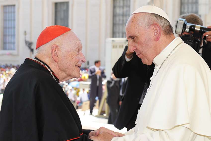 Pope Francis meets then-Cardinal Theodore E. McCarrick during his general audience at the Vatican June 19, 2013. 