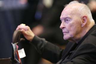 In this 2017 file photo, former Cardinal Theodore E. McCarrick of Washington is pictured in Baltimore, Md.