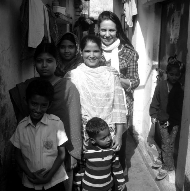 Angela Macri with some of the children from Angela Women’s School in Bangladesh. The school is named after Macri whose volunteer work has helped the school flourish.