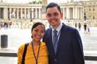Joseph Edward San José, right, of Catholic Christian Outreach in Burnaby, B.C., here with Kathleen-Rosebelle Diaz during this summer’s youth synod followup, has been appointed to the Dicastery for Laity, the Family and Life’s new International Youth Advisory Board.