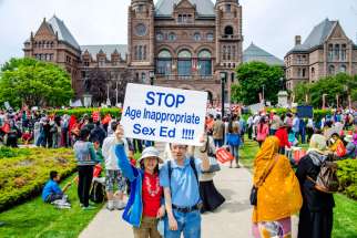 About 2,000 people marched on Queen’s Park June 7 demanding an end to the new sex-ed curriculum. 