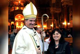 Montreal Archbishop Christian Lépine celebrated the Mass to reopen Saint Nom-de Jésus Church on Christmas Eve. Among the congregants was local MP Marjoline Boutin-Sweet.