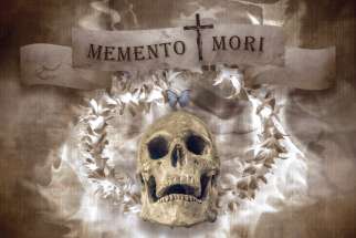 This is a photo illustration depicting memento mori, a reminder of one’s death. A new devotional is intended to remind us of our mortality. 
