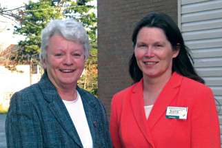 Dianne Bulger, right, with Sr. Nuala Kenny, is part of a committee expanding a new ministry to help those at the end of life. 