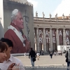 Crowds begin to form in St. Peter&#039;s Square at the Vatican April 29