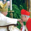 Cardinal Marc Ouellet kisses the ring of Pope John Paul II during the 2003 consistory elevating him to cardinal. Changes have been made for this year’s consistory.