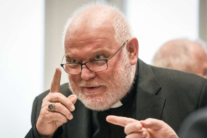 Cardinal Reinhard Marx of Munich and Freising, president of the German bishops&#039; conference, gestures Sept. 13, 2019, during the extended Joint Conference of Bishops and Laity to prepare the &quot;synodal way.&quot; The bishops of Germany, reacting to an independent study of the extent of clerical sexual abuse in their country and its possible causes, chose to initiate a &quot;synodal&quot; process that was not a synod or a plenary council.