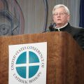 Bishop David L. Ricken of Green Bay, Wis., speaks June 13 about the Year of Faith declared for the church by Pope Benedict XVI. The bishop spoke about the 201-2-13 observance during the mid-year meeting of the U.S. Conference of Catholic Bishops in Atlanta.