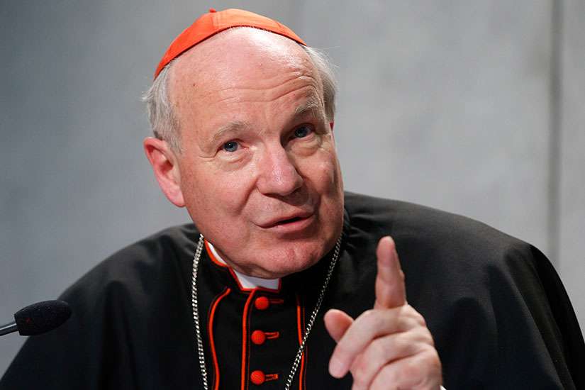 Austrian Cardinal Christoph Schonborn speaks during a news conference for the release of Pope Francis&#039; apostolic exhortation on the family, &quot;Amoris Laetitia&quot; (&quot;The Joy of Love&quot;), at the Vatican April 8. The exhortation is the concluding document of the 2014 and 2015 synods of bishops on the family. 