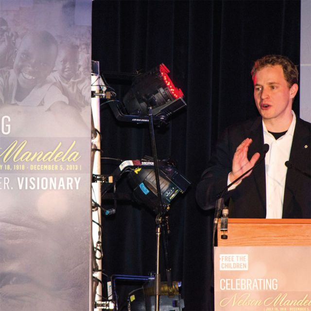 Free the Children’s Marc Kielburger and students from the Toronto Catholic District School Board Dec. 12 to celebrate the life of Nelson Mandela.