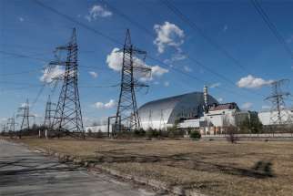 A general view shows the New Safe Confinement structure over the old sarcophagus covering the damaged fourth reactor at the Chernobyl Nuclear Power Plant, in Chernobyl, Ukraine, April 7, 2022. The Pontifical Academy of Sciences has warned that Russia&#039;s war on Ukraine raises the possibility of the use of nuclear weapons and the unleashing of radioactive material from nuclear power plants.
