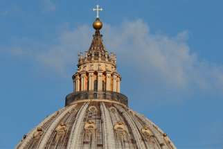 The dome of St. Peter&#039;s Basilica is pictured at the Vatican.