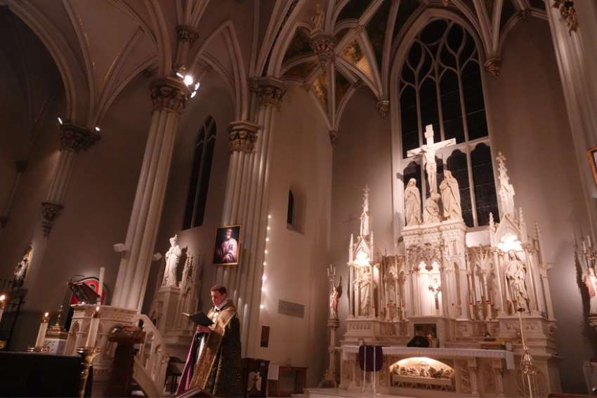 Father Yoelvis Gonzalez celebrates a memorial Mass Sept. 13, 2019, at St. Peter Church in Memphis, Tenn., in remembrance of Mother Mary Agnes Magevney (1841-1891), who is a prominent local historical figure.