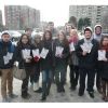 This group of Campaign Life Coalition youth volunteers braved the elements Jan. 14 to distribute pamphlets in Mississauga calling for the de-funding of abortion. Youth targeted 24 ridings across Ontario with the blitz.