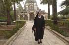 Sr. Telesphora Pavlou, superior of the Franciscan Sisters of the Immaculate Heart of Mary convent, stands outside the guesthouse near the chapel of the Church of the Beatitudes by the Sea of Galilee in Israel March 24.