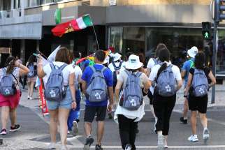 World Youth Day pilgrims arrive in Lisbon, Portugal, July 31, 2023. Pope Francis is scheduled to attend World Youth Day in Lisbon Aug. 2-6.