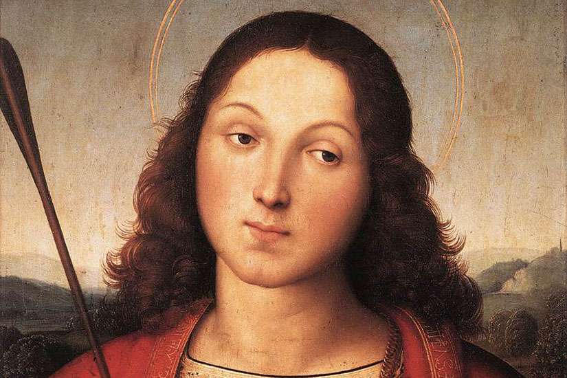 A painting of Saint Sebastian by Raphael, 1501-1502.