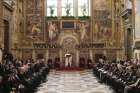 Pope Francis addresses the diplomatic corps at the Vatican Jan.11.