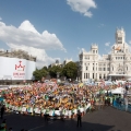 Pope Benedict XVI leads the World Youth Day welcoming ceremony in Plaza de Cibeles in Madrid Aug. 18. (CNS)