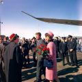 U.S. President John F. Kennedy and first lady, Jacqueline Kennedy, arrive at Love Field in Dallas Nov. 22, 1963.