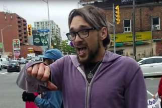 On Oct. 6, Jordan Hunt, 26, was charged with eight counts of assault and seven counts of mischief for the alleged kick and for allegedly scribbling on the clothing and signs of the demonstrators, and tearing a ribbon off Campaign Life Coalition’s youth co-ordinator Marie-Claire Bissonnette’s clothing.