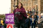 Abby Johnson appeared at the National March for Life in Ottawa on May 9.