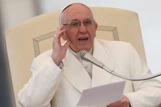 Pope Francis gestures during his general audience in St. Peter&#039;s Square at the Vatican Jan. 31.