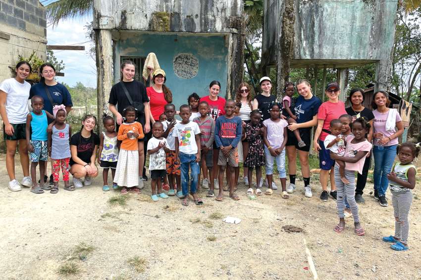 Students from Mississauga, Ont.’s Holy Name of Mary College School take part in a mission journey in March to San Joaquin, Dominican Republic.