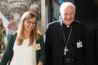 Italian synod observer Federica Ancona is pictured with Cardinal Marc Ouellet, prefect of the Congregation for Bishops, at the Synod of Bishops on young people, the faith and vocational discernment at the Vatican Oct. 19.