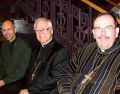 Bishop Donald Bolen, Archbishop James Weisgerber and Archbishop Albert LeGatt at a Theology on Tap in Winnipeg.