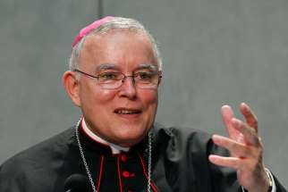Archbishop Charles J. Chaput of Philadelphia, seen here speaking in 2014, wrote a column July 18 in response to a prominent Catholic journal’s critique of American religion and politics.