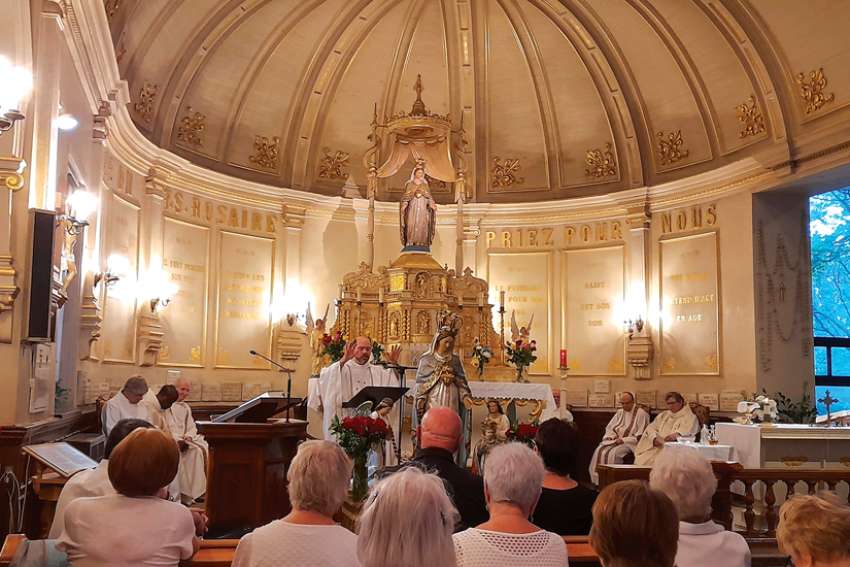 The papal visit statue procession began at the Canadian National Marian Shrine in Cap-de-la-Madeleine, Que., on June 22.