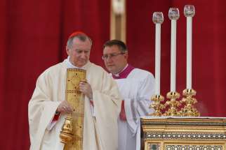 Cardinal Pietro Parolin, Vatican secretary of state, uses incense as he celebrates a Mass of thanksgiving for the canonization of St. Teresa of Kolkata in St. Peter&#039;s Square at the Vatican Sept. 5.