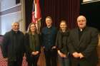 Catholic participants in the Celebrating Our Diversity Now event in February included, from left,  Fr. Prakash Lohale, Monica Marcelli-Chu, Leslie Gyulay, Catherine Morley and Fr. Tim MacDonald.