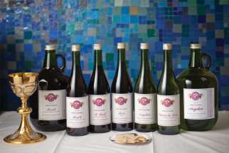 This is a promotional photo for Mont La Salle Altar Wines produced in Napa, Calif.