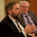 NDP leader Thomas Mulcair is under fire for accusing Evangelicals of being anti-gay and opposed to Canadian values and Canadian law.