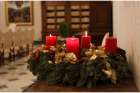 An Advent wreath is pictured in the Apostolic Palace at the Vatican Dec. 15.