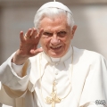 Pope Benedict XVI waves as he arrives for his general audience in St. Peter&#039;s Square at the Vatican June 1.