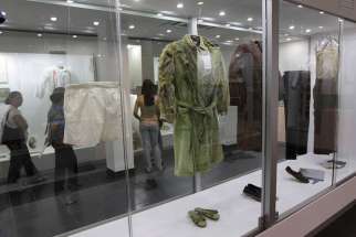 The clothing of the six Jesuit priests killed in El Salvador during the country&#039;s civil war are exhibited at the museum of the Central American University in San Salvador. The priests, their housekeeper and her daughter were killed at the univers ity Nov. 16, 1989, by members of an army unit during a military offensive.
