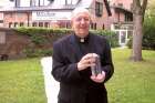 Fr. John Pungente, S.J., with the Medium and Light Award presented to him by the Marshall McLuhan Initiative