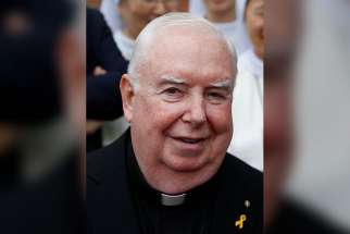 Maryknoll Father Gerard Hammond, who has gone to North Korea more than 50 times since 1995, is pictured waiting to meet Pope Francis in Seoul Aug. 14, 2014. Fr. Hammond has been named the winner of the Gaudium et Spes Award from the Knights of Columbus. 
