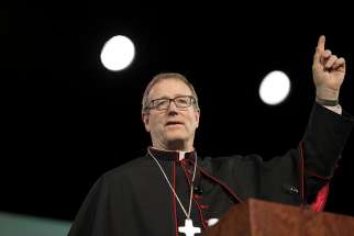 Los Angeles Auxiliary Bishop Robert E. Barron addresses the 2015 World Meeting of Families in Philadelphia Sept. 22.